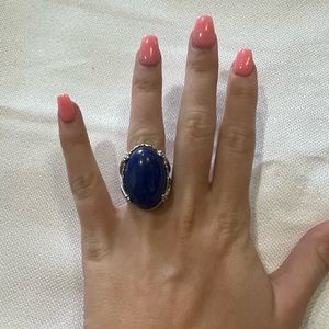 New Premier Designs Blue Me Away Ring jumbo stoneโ dome ring sz 9